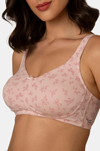 Every de by Amante Double Layered Non Wired Full Coverage Super Support Bra - Pink Floral Print — image 4